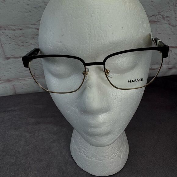 Versace OVE1264 1436 Eyeglasses Matte Black Gold Unisex NWT - Picture 3 of 10